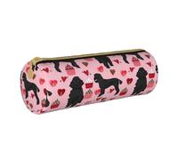 BKDODKS Astuccio in pelle per adulti con stampa di barboncini rossi, unisex, con cerniera, leggero
