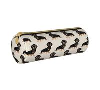 BKDODKS Astuccio in pelle per adulti con stampa di bassotto, unisex, con cerniera, leggero