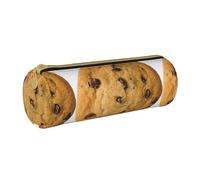 BKDODKS Astuccio in pelle per adulti con stampa di biscotti al cioccolato, per uomini e donne, astuccio con cerniera leggero