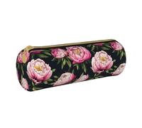 BKDODKS Astuccio in pelle per adulti con stampa di fiori di peonia, per uomini e donne, con cerniera, leggero