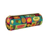 BKDODKS Astuccio in pelle per adulti con stampa di frutta in stile artistico per uomini e donne astuccio con cerniera leggero, bianco, Taglia unica