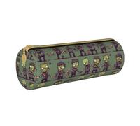 BKDODKS Astuccio in pelle per adulti con stampa di molti zombie, per uomini e donne, astuccio con cerniera, leggero