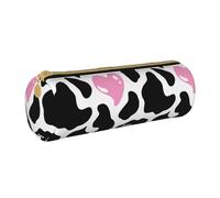 BKDODKS Astuccio in pelle per adulti con stampa di mucca da latte e bianco e nero, per uomini e donne, con cerniera, leggero