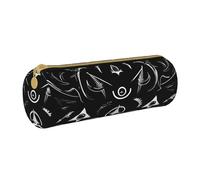 BKDODKS Astuccio in pelle per adulti con stampa di simboli Supernatural neri per uomini e donne astuccio con cerniera leggero