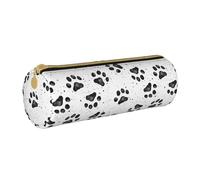 BKDODKS Astuccio in pelle per adulti con stampa di zampa di cane, per uomini e donne, con cerniera, leggero