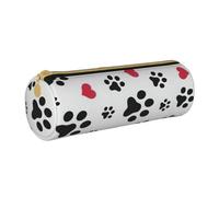 BKDODKS Astuccio in pelle per adulti con stampa di zampa di gatto e cuore con stampa di zampa di gatto, per adulti, con cerniera, leggero