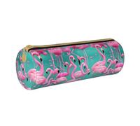 BKDODKS Astuccio in pelle per adulti con stampa fenicotteri rosa, per uomini e donne, con cerniera, leggero