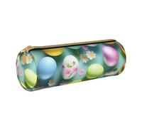 BKDODKS Astuccio in pelle per adulti con stampa Happy Easter Holiday Pouch Men Women Pencil Pouch con cerniera leggero
