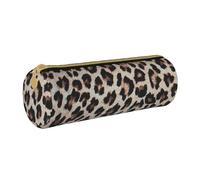 BKDODKS Astuccio in pelle per adulti con stampa leopardata, per uomini e donne, con cerniera, leggero