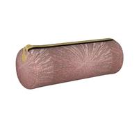 BKDODKS Astuccio in pelle per adulti con stampa oro rosa e rosso, astuccio per matite da uomo e donna, con cerniera, leggero