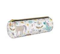 BKDODKS Astuccio in pelle per adulti con stampa unicorni, unisex, con cerniera, leggero