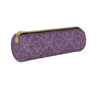 BKDODKS Astuccio in pelle per adulti con stampa viola, per uomini e donne, astuccio con cerniera, leggero