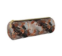 BKDODKS Astuccio in pelle per adulti con texture marmorizzata con schizzi di rame, per uomini e donne, astuccio con cerniera leggero