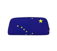 BKDODKS Astuccio portamatite con stampa bandiera dell'Alaska con cerniera, grande, per lavoro e viaggi, astuccio multifunzionale