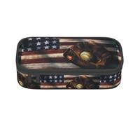 BKDODKS Bandiera Americana Baseball Stampa Multifunzionale Astuccio Cancelleria Borsa di Immagazzinaggio Forniture Adulti preferiti