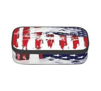 BKDODKS Bandiera Americana Cranio Stampa Multifunzionale Astuccio Cancelleria Sacchetto di Immagazzinaggio Forniture Favor
