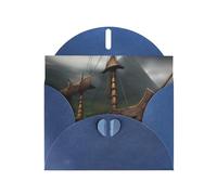 BKDODKS Biglietti di auguri con stampa di barche vichinghe, 10,2 x 15,2 cm, versatili biglietti di ringraziamento per