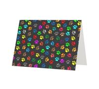 BKDODKS Biglietto di auguri con stampa colorata di zampa di cane nero, biglietti di auguri vuoti per feste di compleanno, inviti per feste di nozze, biglietti di apprezzamento