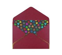 BKDODKS Biglietto di auguri con stampa colorata di zampa di cane nero, biglietti di auguri vuoti per feste di compleanno, inviti per feste di nozze, biglietti di apprezzamento