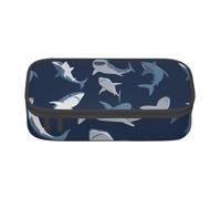 BKDODKS Blu Cartoon Shark Stampa Multifunzionale Astuccio Cancelleria Sacchetto di Immagazzinaggio Forniture Adulti preferiti