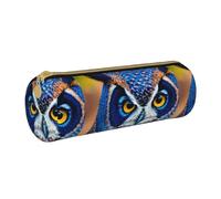 BKDODKS Blue Owl 1 Astuccio in pelle per adulti con stampa di gufo unisex astuccio con cerniera leggero