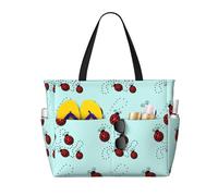 BKDODKS Borsa da viaggio con stampa di coccinelle artistiche, per vacanze al mare, picnic e attività sportive quotidiane