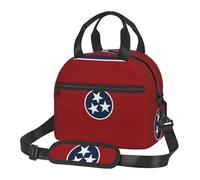 BKDODKS Borsa termica per il pranzo con stampa bandiera del Tennessee con tracolla regolabile, perfetta per adulti