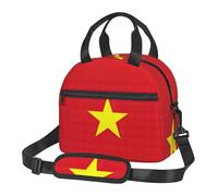 BKDODKS Borsa termica per il pranzo con stampa bandiera vietnamita, versatile, con tracolla regolabile, perfetta per adulti