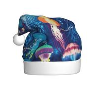 BKDODKS Cappello natalizio colorato con meduse - Divertente cappello da Babbo Natale per adulti cappello per feste di Natale