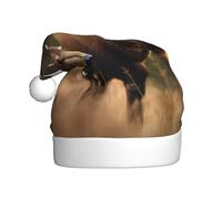 BKDODKS Cappello natalizio con stampa di cervo e alce da caccia alla fauna selvatica, divertente cappello da Babbo Natale per adulti cappello per feste di Natale