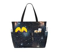 BKDODKS Constellation Star Clusters Galaxies Print Tote Bag Compagno di viaggio per vacanze al mare, picnic e attività sportive quotidiane, nero, taglia unica
