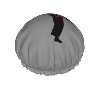 BKDODKS Cuffia da doccia da donna con stampa a colori con cintura variabile di vettore per karate boy leggero riutilizzabile Softdouble strati impermeabili a prova di perdita., nero