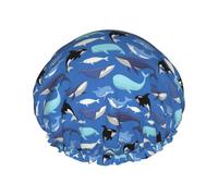 BKDODKS Cuffia da doccia da donna, leggera, riutilizzabile, morbida, impermeabile, a prova di perdite, colore nero