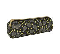 BKDODKS Divertente astuccio in pelle per adulti con stampa di racchette da tennis e palline da tennis, unisex, con cerniera, leggero