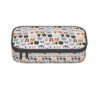 BKDODKS Gatto e Cane Facce Bulldog Beagle Labrador Stampa Astuccio Multifunzionale Cancelleria Borsa di Immagazzinaggio Forniture Adulti preferiti