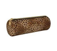 BKDODKS Grazioso astuccio in pelle con stampa leopardata, per adulti, unisex, con cerniera, leggero