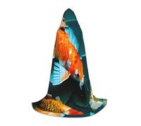 BKDODKS Hd Koi Fish Print Halloween Capo con cappuccio mantello unisex per cosplay, gotico, rinascimentale e altro ancora