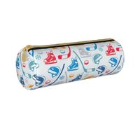 BKDODKS Hockey Elements Creativo Fantasia Stampa Adulti Astuccio in Pelle Uomo Donna Astuccio Matita con Cerniera Leggero