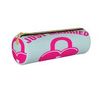 BKDODKS Just Married, astuccio in pelle per adulti con stampa, per uomini e donne, con cerniera, leggero