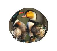 BKDODKS Mallard Ducks - Cuffia da doccia da donna, leggera, riutilizzabile, morbida, impermeabile, a prova di perdite, colore nero