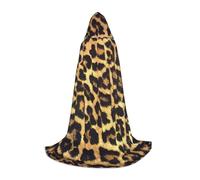 BKDODKS Mantello con cappuccio con stampa leopardata per Halloween, unisex, per cosplay, gotico, rinascimentale e altro ancora