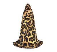 BKDODKS Mantello con cappuccio con stampa leopardata per Halloween, unisex, per cosplay, gotico, rinascimentale e altro ancora