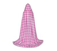 BKDODKS Mantello con cappuccio con stampa scozzese rossa per Halloween, unisex, per cosplay, gotico, rinascimentale e altro ancora