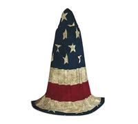 BKDODKS Mantello con cappuccio unisex con stampa bandiera americana per cosplay, gotico, rinascimentale e altro ancora
