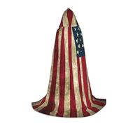 BKDODKS Mantello con cappuccio unisex con stampa bandiera americana per cosplay, gotico, rinascimentale e altro ancora