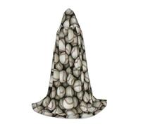 BKDODKS Mantello con cappuccio unisex con stampa baseball, per cosplay, gotico, rinascimentale e altro ancora
