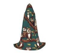 BKDODKS Mantello con cappuccio unisex con stampa di gufo magico per cosplay, gotico, rinascimentale e altro ancora
