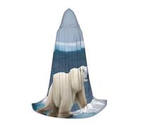 BKDODKS Mantello con cappuccio unisex con stampa orso polare per cosplay, gotico, rinascimentale e altro