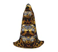 BKDODKS Mantello con cappuccio unisex con stampa serpente giallo per cosplay, gotico, rinascimentale e altro ancora