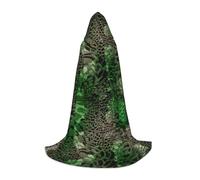 BKDODKS Mantello con cappuccio unisex con stampa serpente verde per cosplay, gotico, rinascimentale e altro ancora